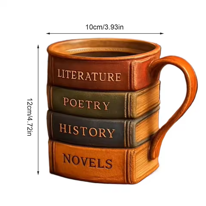 Café de Biblioteca Artesanal BookLover’s Haven – Caneca de Café 3D