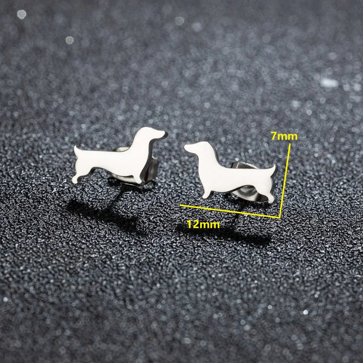 Brincos de Bot dogue – Brincos de cão minimalistas feitos de metal